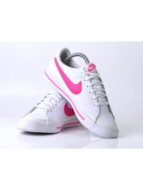 New! Size: 7 Youth | Nike Sportswear Court Legacy Trainers | White/Laser Fuchsia